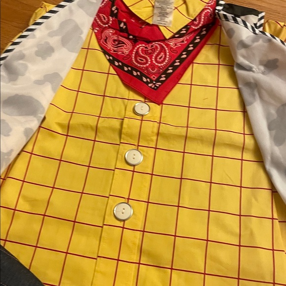 Disney woody costume Yellow and Red Checkered Shirt with Bandana - Picture 7 of 10